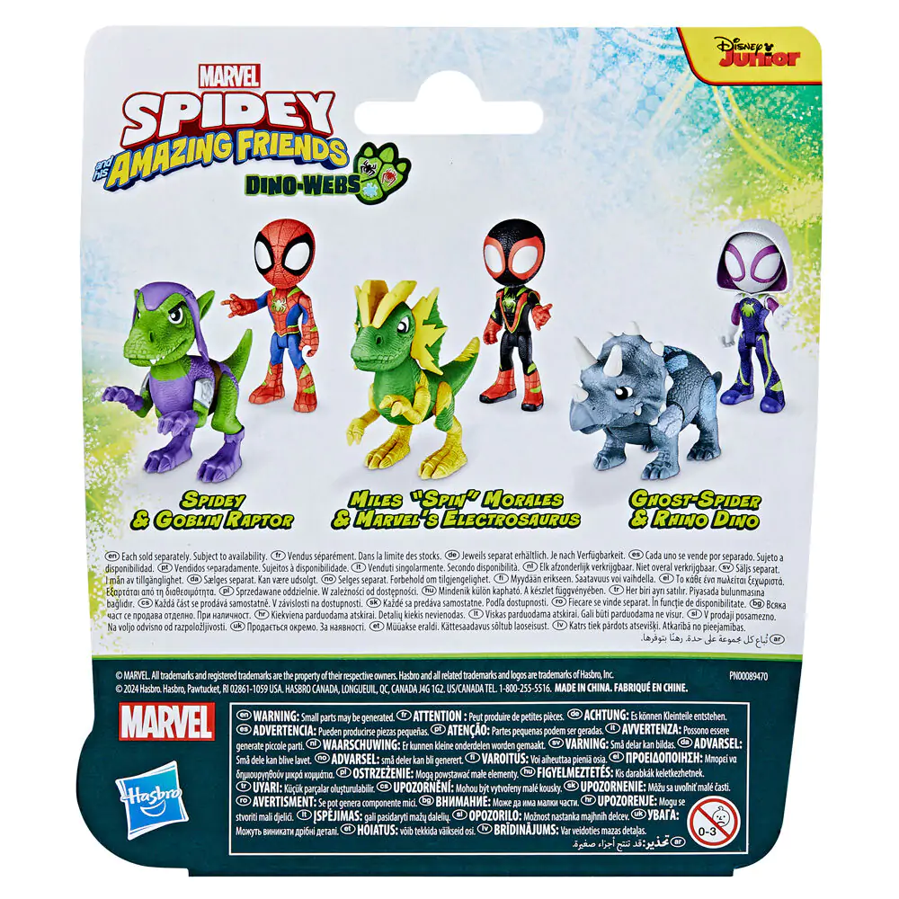 Marvel Spidey and his Amazing Friends Miles Spin Morales & Marvels Electrosaurus Figur Produktfoto