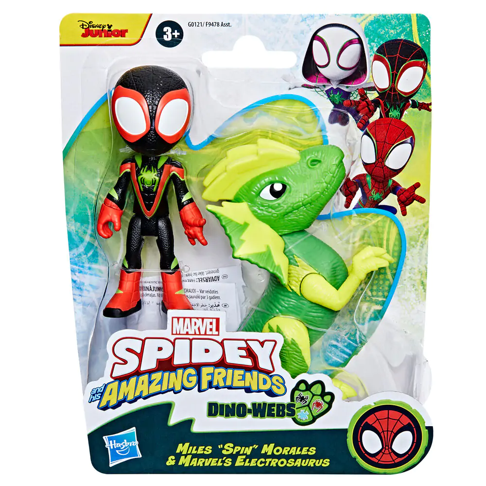 Marvel Spidey and his Amazing Friends Miles Spin Morales & Marvels Electrosaurus Figur Produktfoto