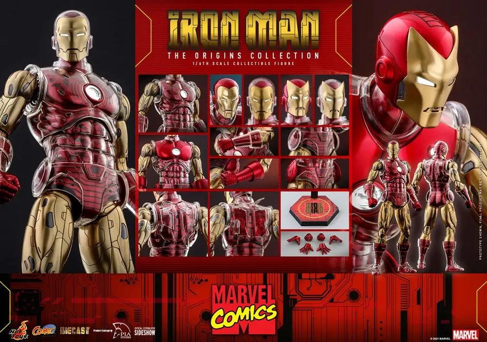 Marvel The Origins Collection Comic Masterpiece Actionfigur 1/6 Iron Man 33 cm Produktfoto