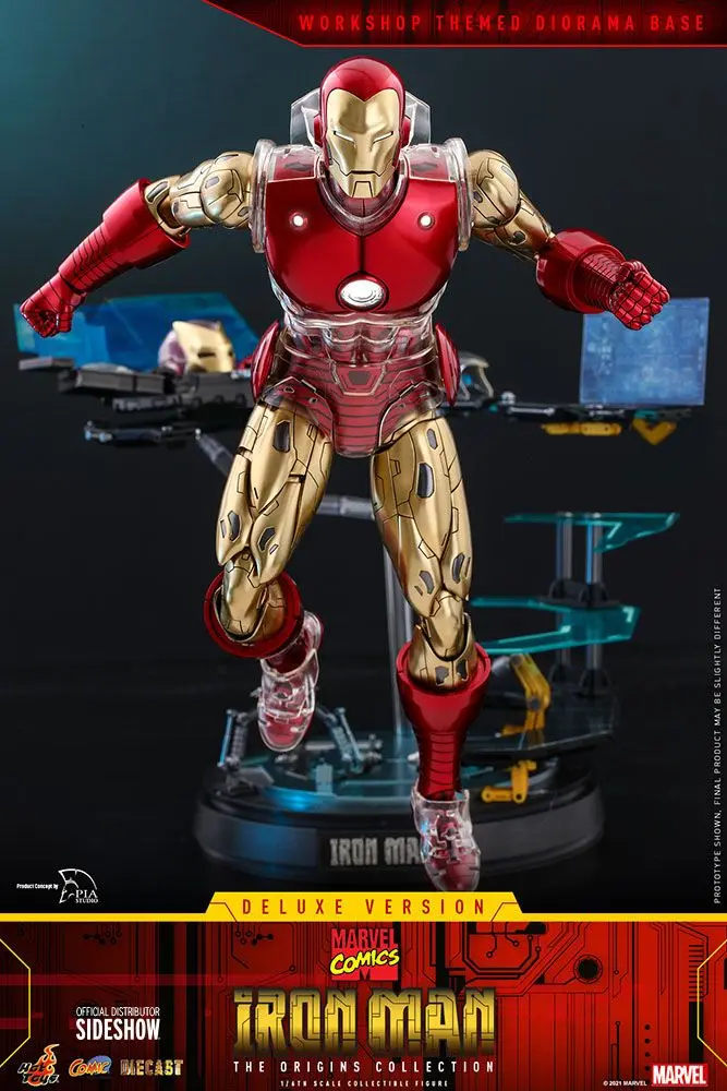 Marvel The Origins Collection Comic Masterpiece Actionfigur 1/6 Iron Man Deluxe Version 33 cm Produktfoto