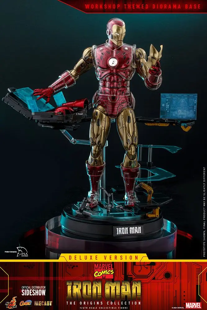 Marvel The Origins Collection Comic Masterpiece Actionfigur 1/6 Iron Man Deluxe Version 33 cm Produktfoto