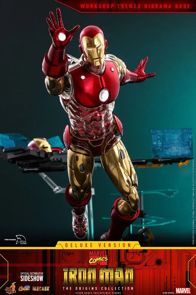 Marvel The Origins Collection Comic Masterpiece Actionfigur 1/6 Iron Man Deluxe Version 33 cm Produktfoto