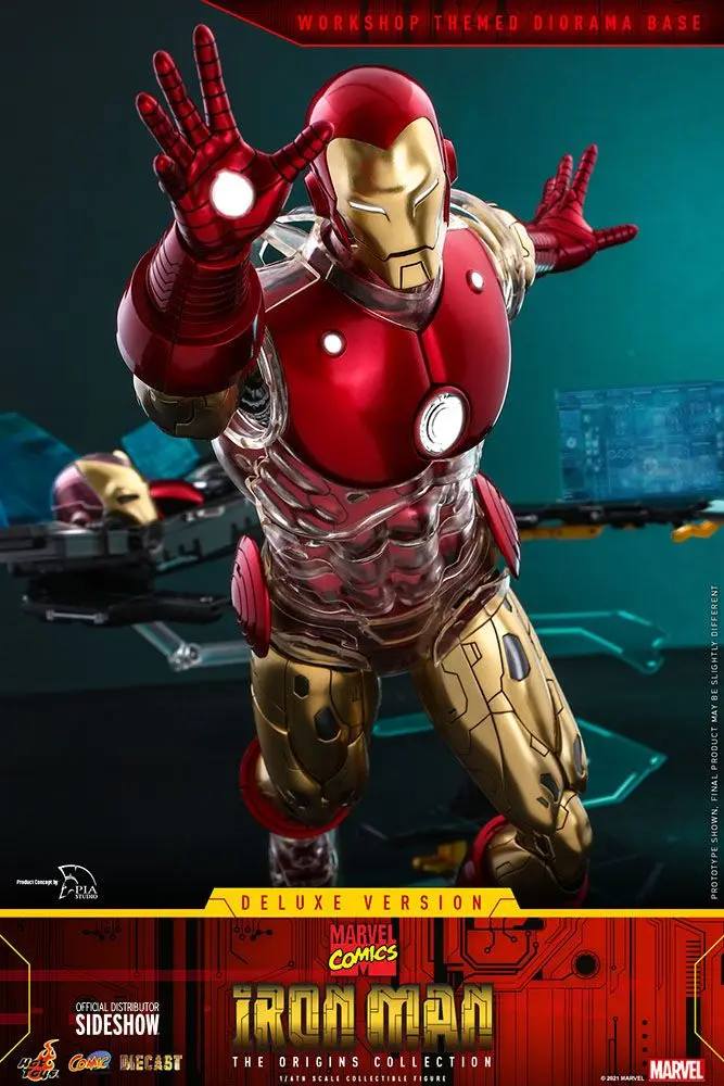 Marvel The Origins Collection Comic Masterpiece Actionfigur 1/6 Iron Man Deluxe Version 33 cm Produktfoto