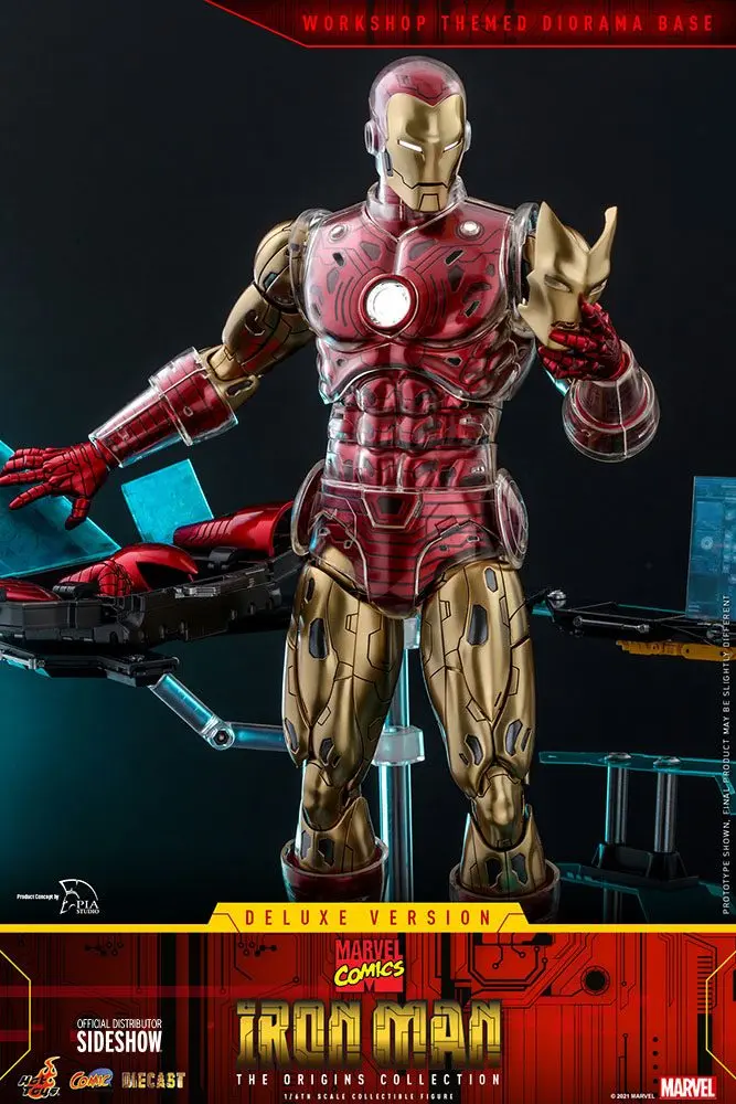 Marvel The Origins Collection Comic Masterpiece Actionfigur 1/6 Iron Man Deluxe Version 33 cm Produktfoto