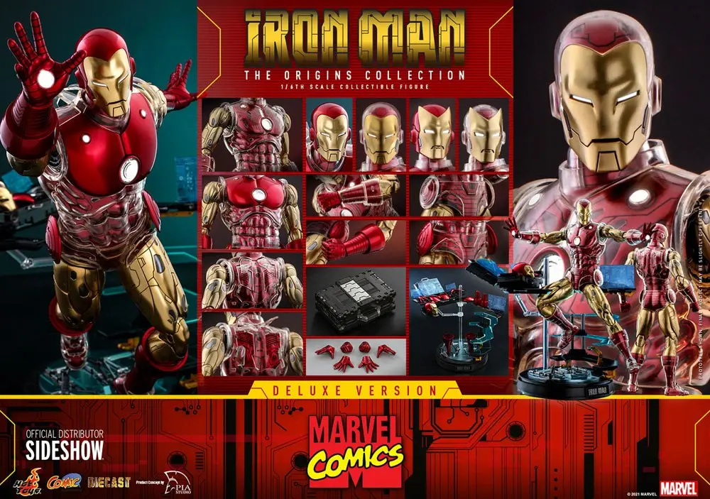 Marvel The Origins Collection Comic Masterpiece Actionfigur 1/6 Iron Man Deluxe Version 33 cm Produktfoto