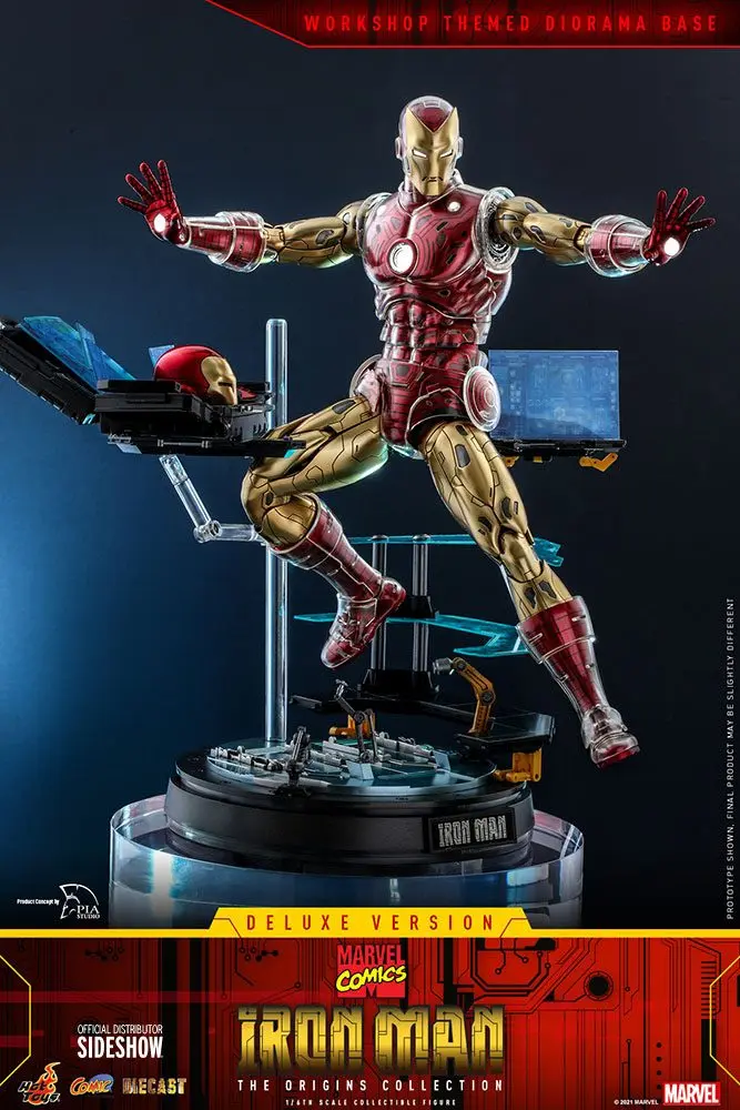 Marvel The Origins Collection Comic Masterpiece Actionfigur 1/6 Iron Man Deluxe Version 33 cm Produktfoto