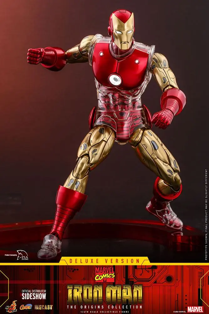 Marvel The Origins Collection Comic Masterpiece Actionfigur 1/6 Iron Man Deluxe Version 33 cm Produktfoto