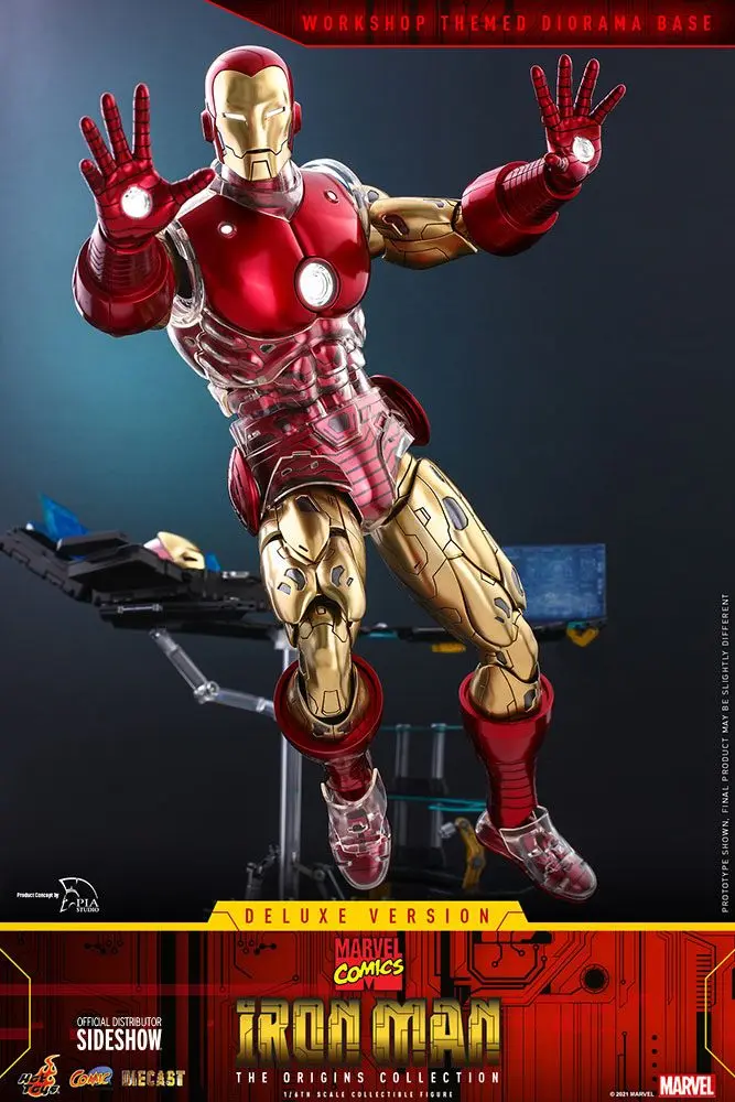 Marvel The Origins Collection Comic Masterpiece Actionfigur 1/6 Iron Man Deluxe Version 33 cm Produktfoto