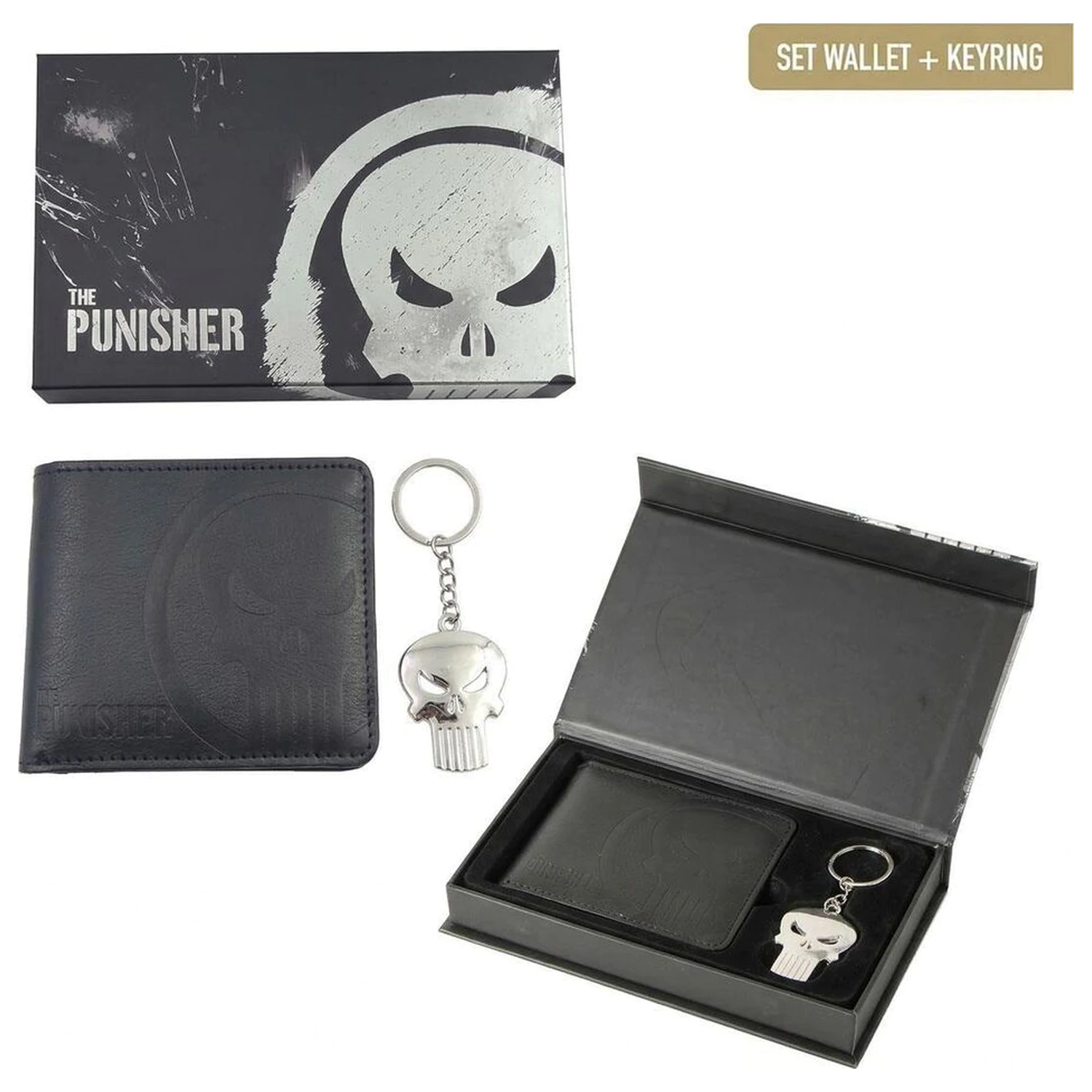 Marvel The Punisher Geldbörse und Schlüsselanhänger Geschenkset Produktfoto
