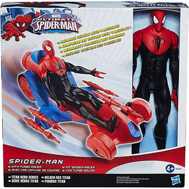 Marvel Titan Hero Series Spiderman Figur + Fahrzeug termékfotó