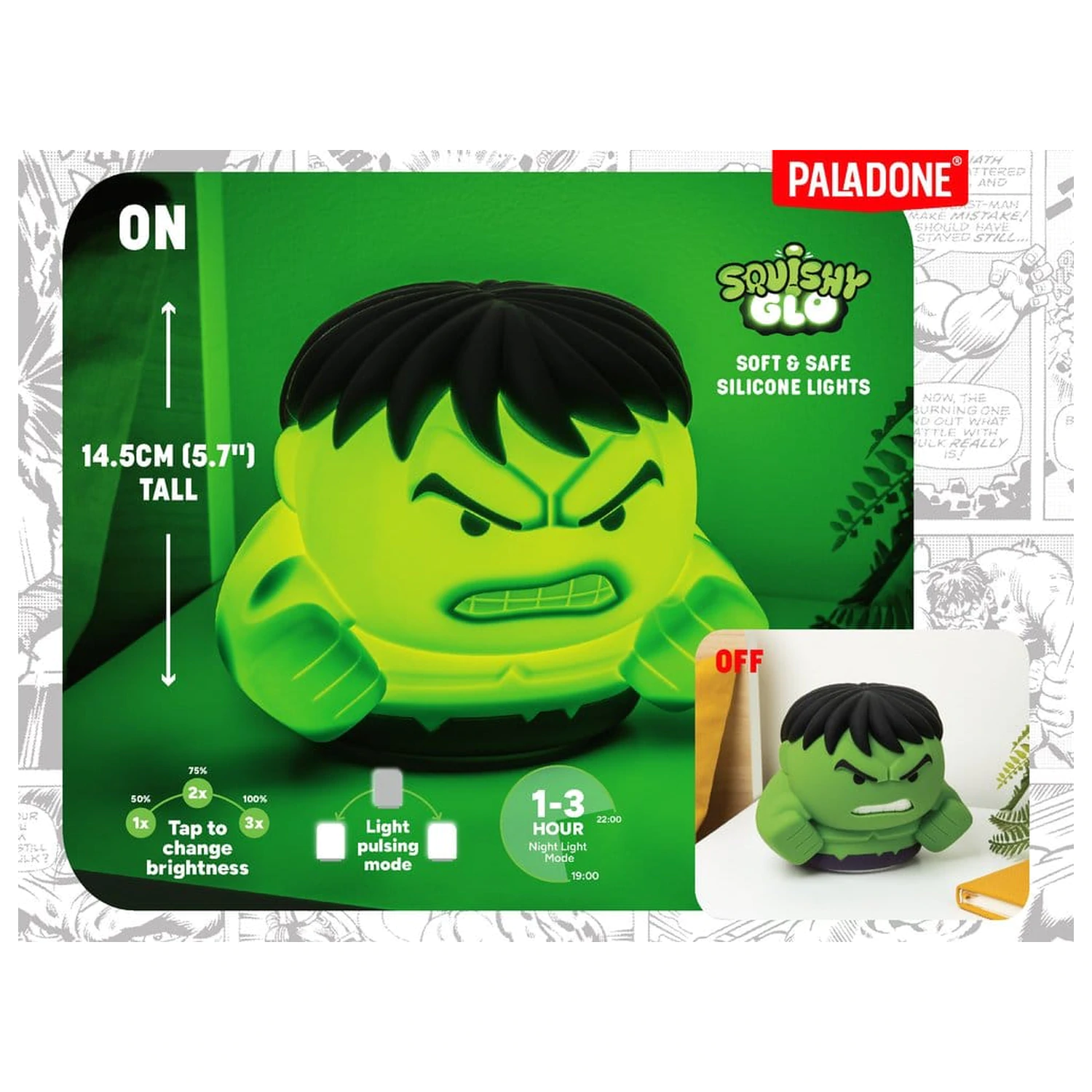 Marvel Universe SquishyGlo Silikon Figur Light Hulk 15 cm Produktfoto