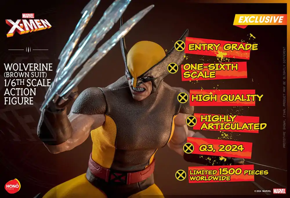 Marvel X-Men Actionfigur 1/6 Wolverine (Brown Suit) Exclusive 28 cm Produktfoto
