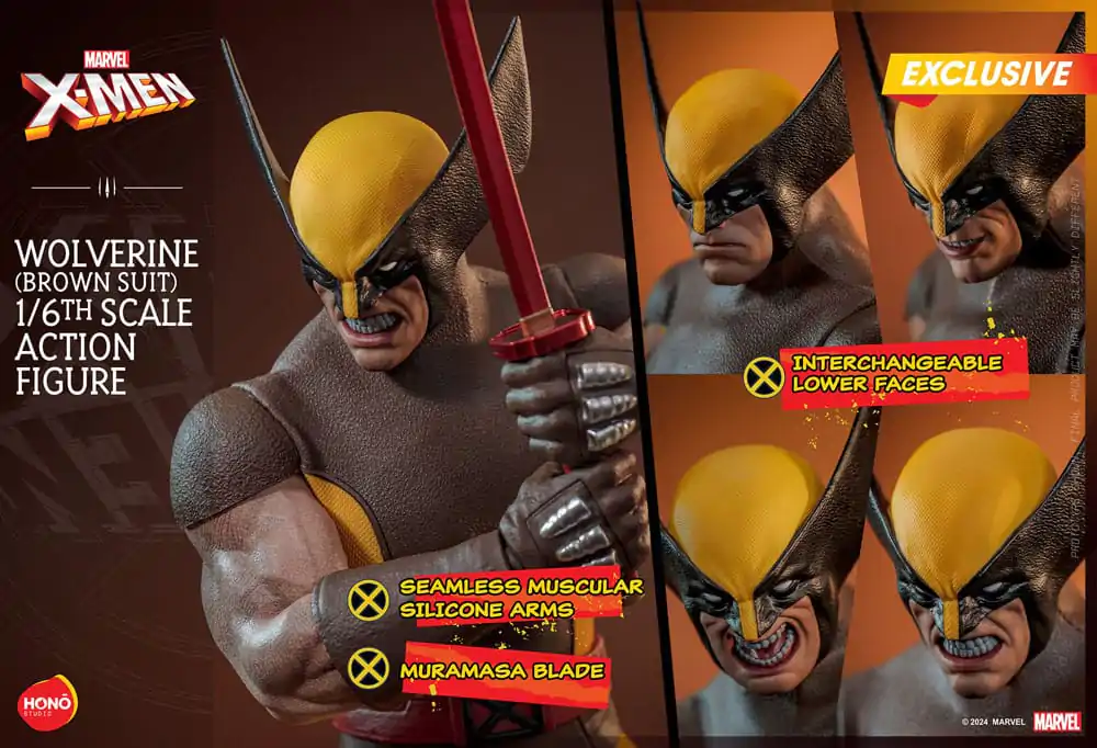 Marvel X-Men Actionfigur 1/6 Wolverine (Brown Suit) Exclusive 28 cm Produktfoto