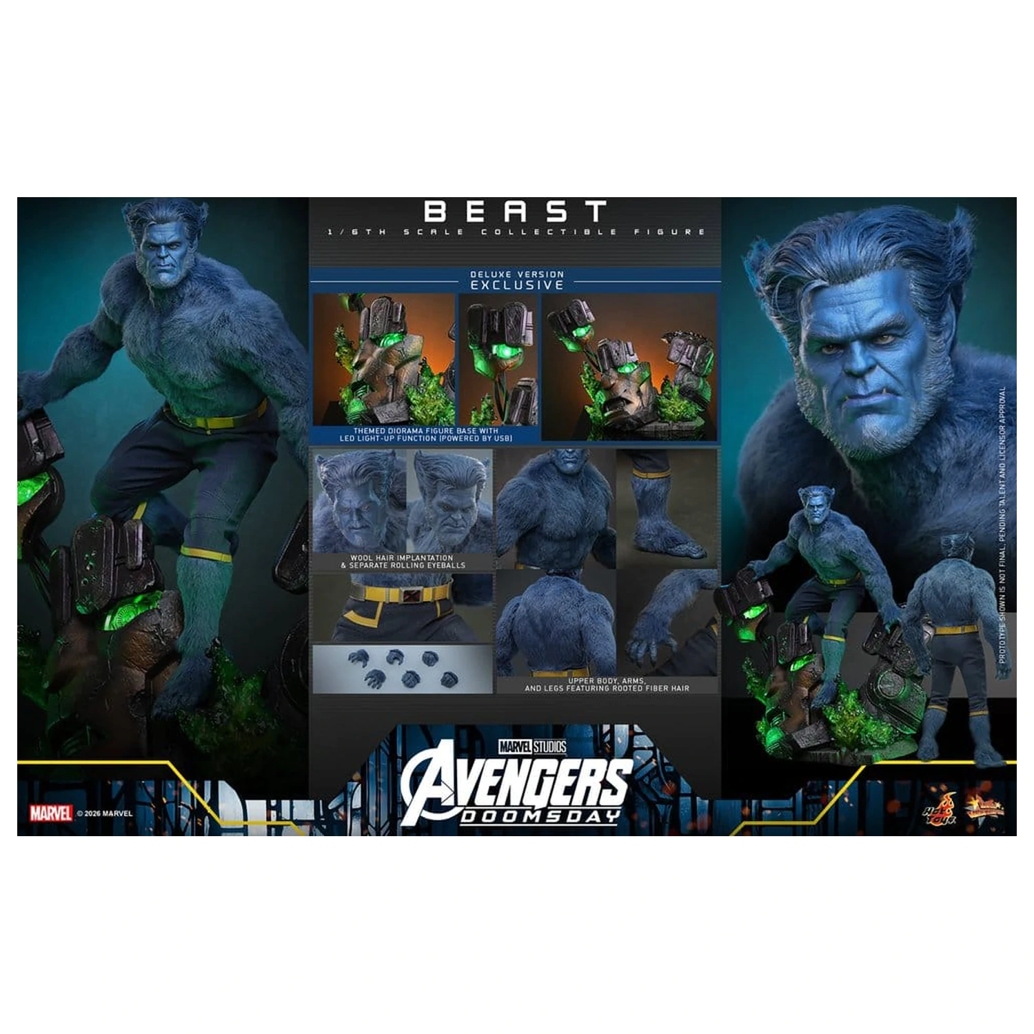 Marvel X-Men Movie Masterpiece Actionfigur 1/6 Beast (Deluxe Version) 33 Zentimeter Produktfoto