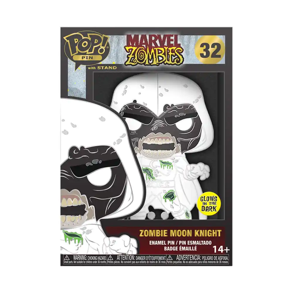 Marvel Zombie Loungefly POP! Pin Ansteck-Pin Moon Knight (Glow-in-the-Dark) 10 cm termékfotó