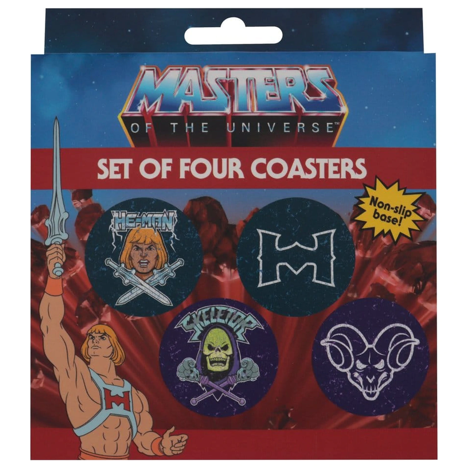 Masters of the Universe Untersetzer 4er-Pack bedrucktes Metall Produktfoto
