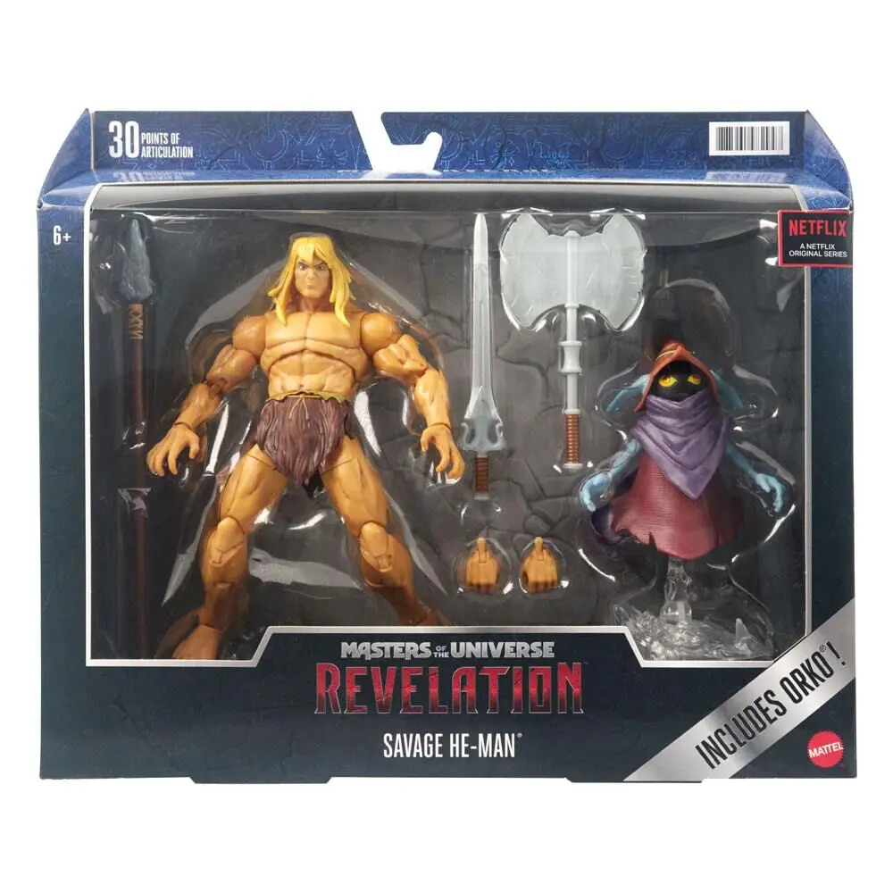 Masters of the Universe: Revelation Masterverse Actionfiguren 2022 Deluxe Savage He-Man & Orko 18 cm Produktfoto
