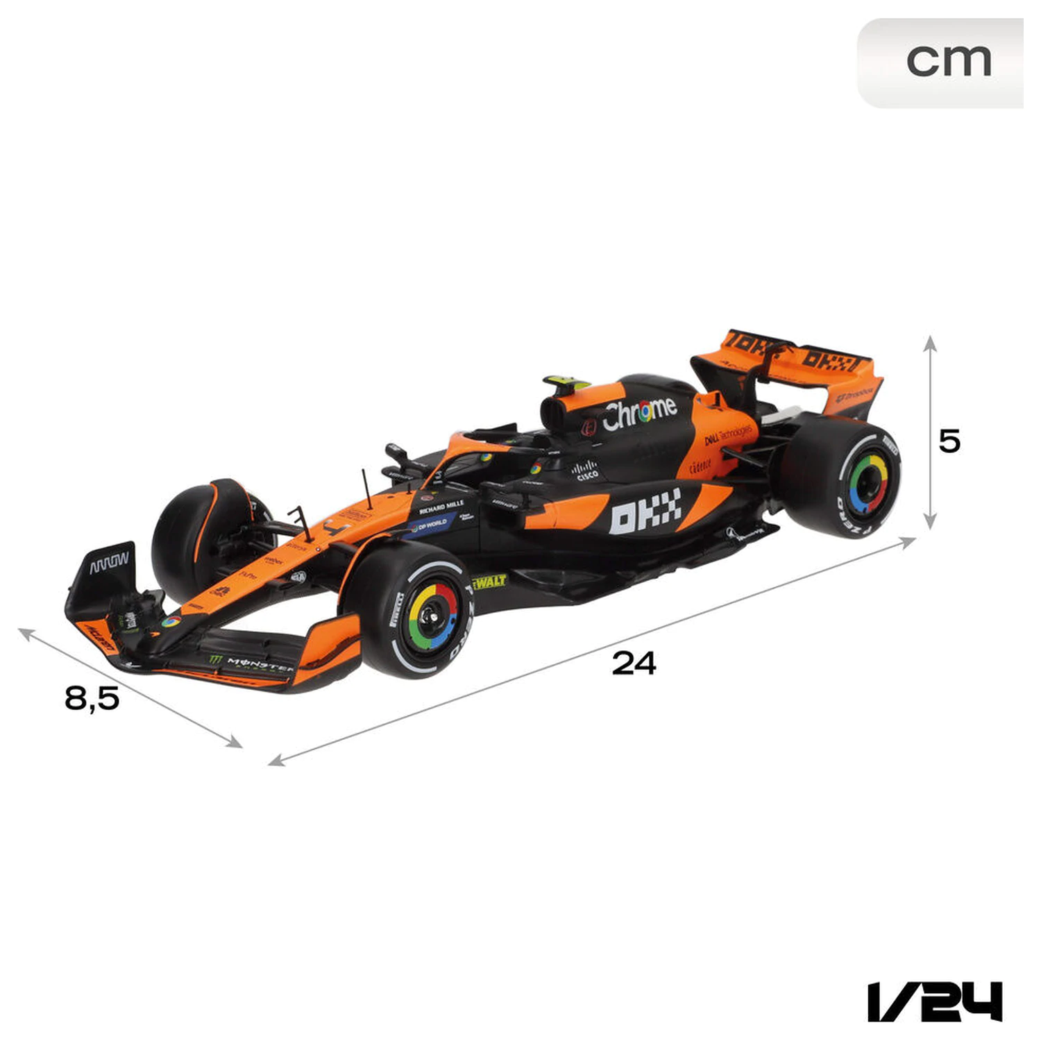 McLaren Norris MCL38 F1 Metallauto Produktfoto