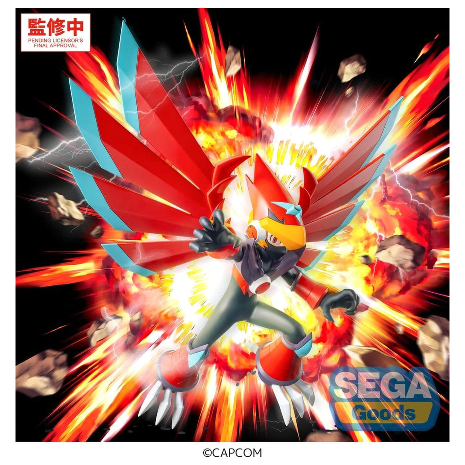 Mega Man Battle Network Luminasta PVC Figur Mega Man Falzar Beast 19 cm Produktfoto