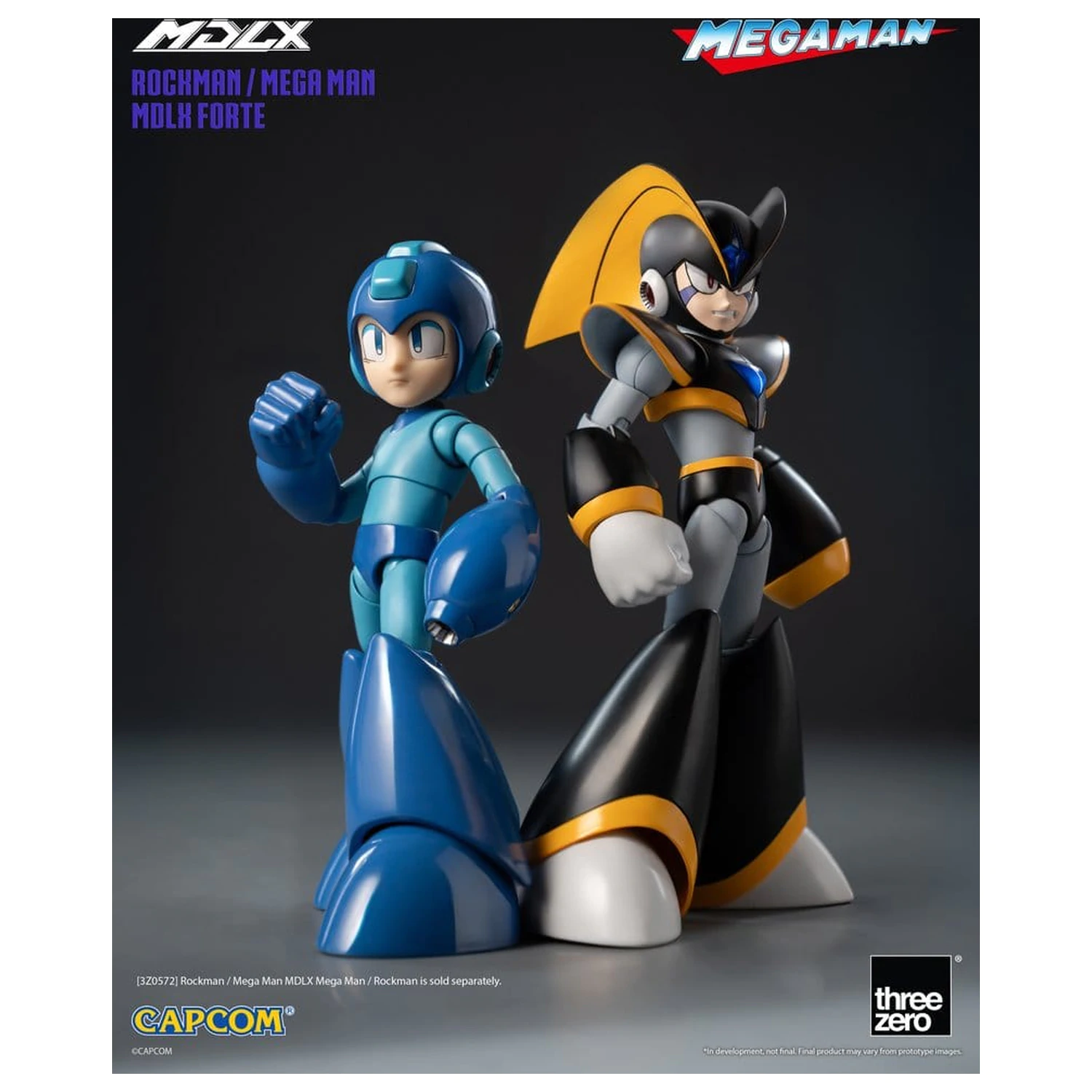 Mega Man MDLX Actionfigur Rockman / Mega Man Forte 10 cm Produktfoto