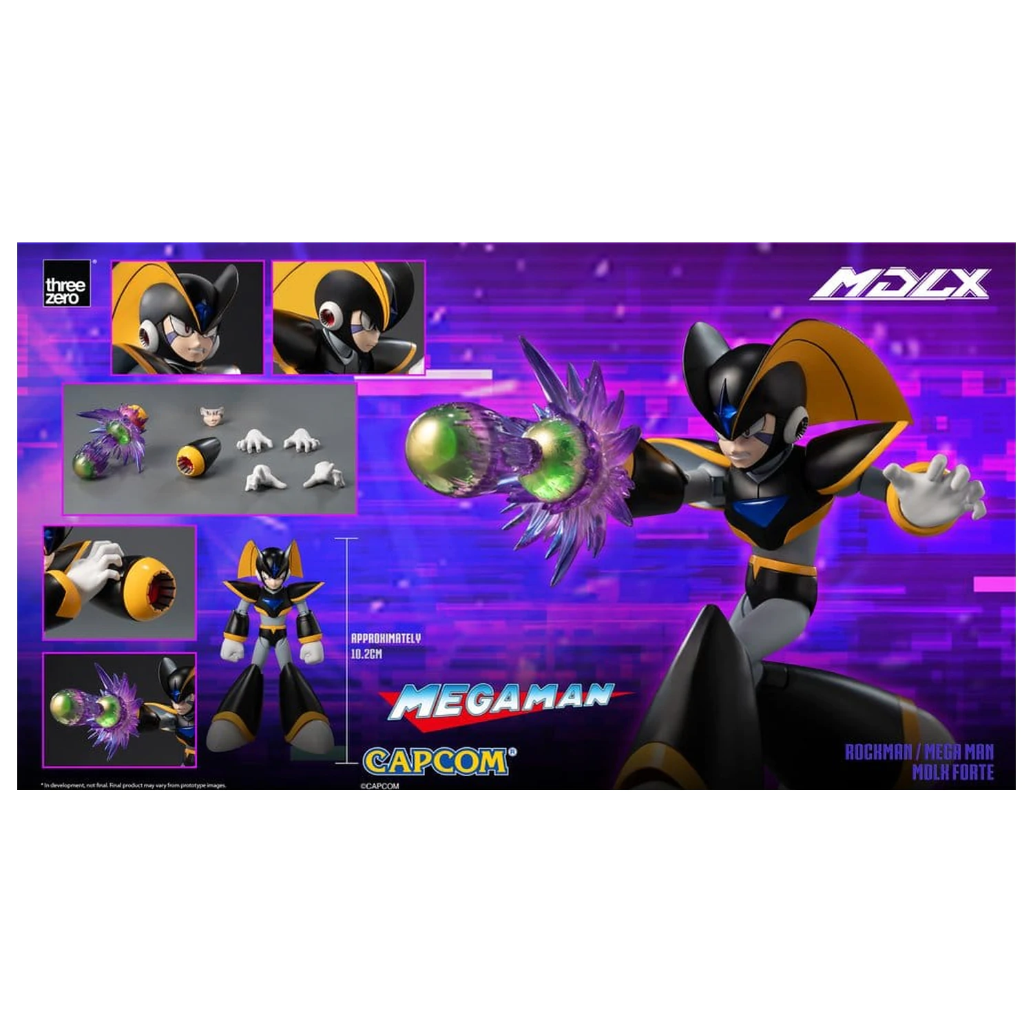 Mega Man MDLX Actionfigur Rockman / Mega Man Forte 10 cm Produktfoto