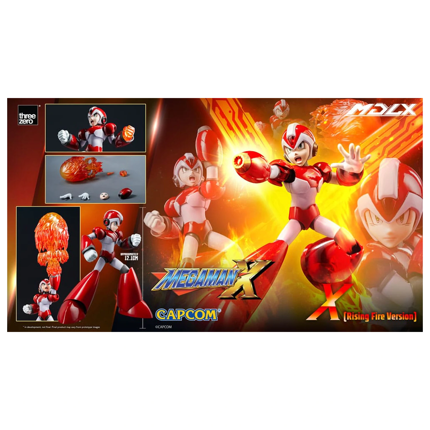 Mega Man MDLX Action Figur Rockman X / Mega Man X (Rising Fire Version) 12 cm Produktfoto