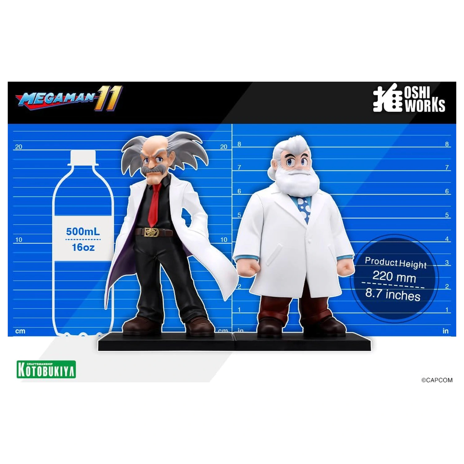 Mega Man Oshi Works PVC Figuren 2er-Pack Dr. Wily & Dr. Light Produktfoto