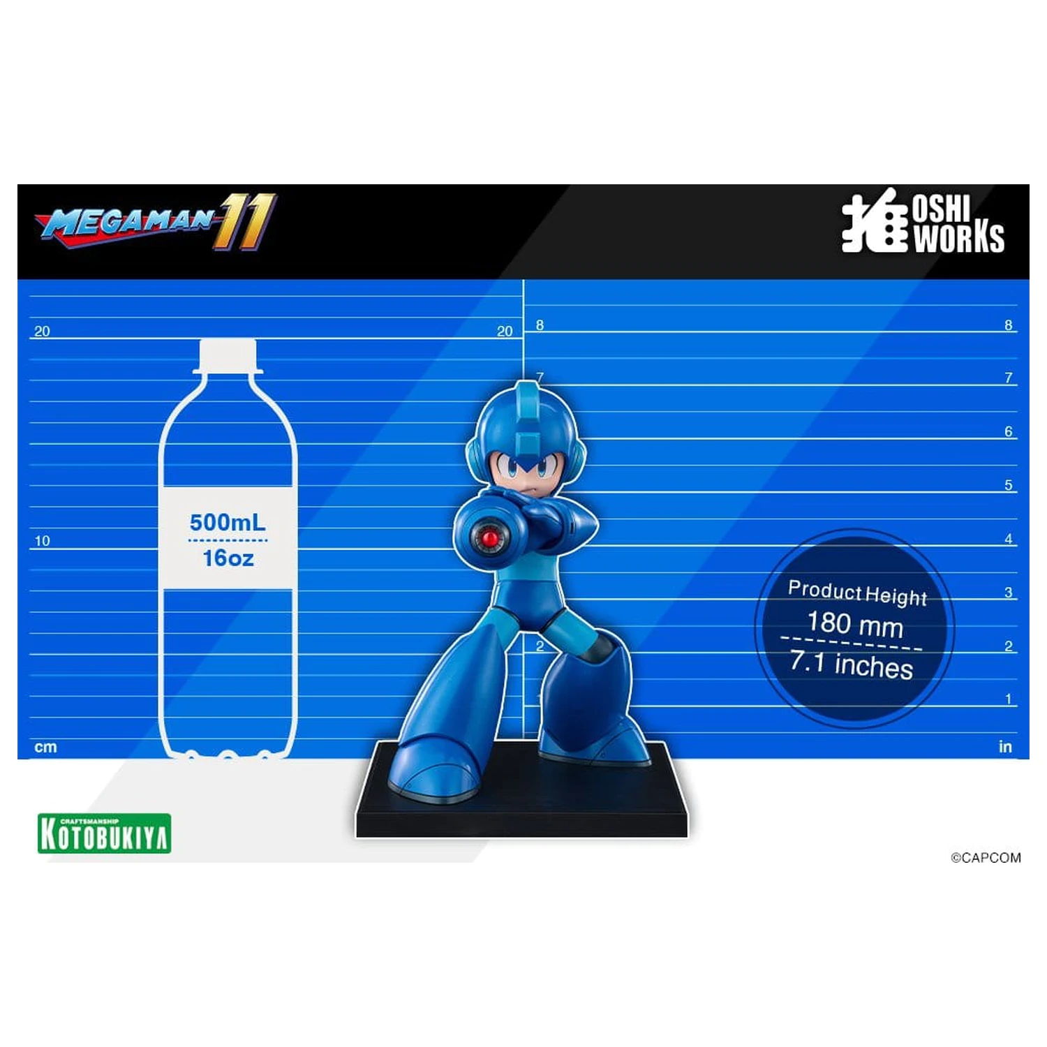 Mega Man Oshi Works PVC Figur Mega Man 18 cm Produktfoto