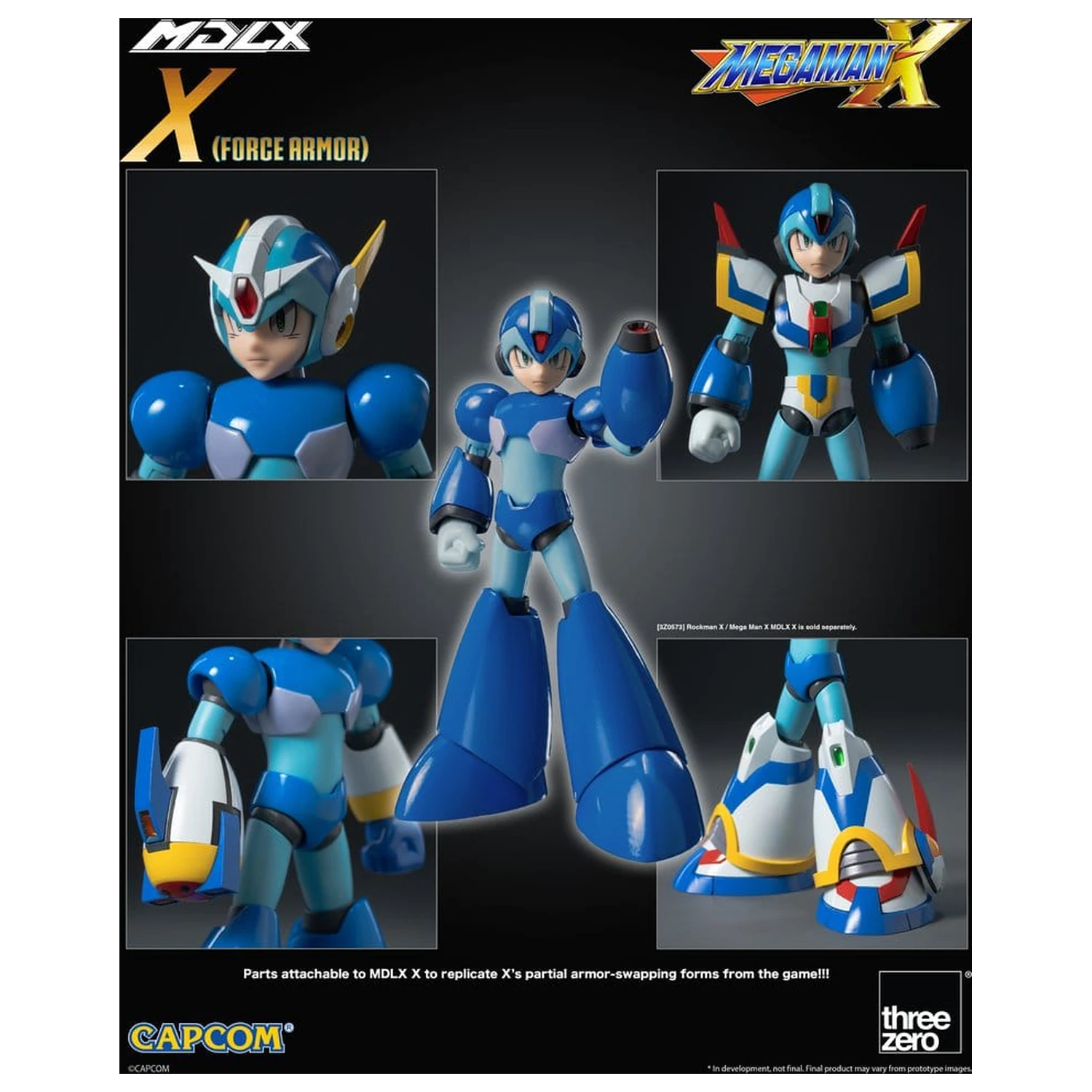 Mega Man X MDLX Actionfigur Rockman / Mega Man Force Armor 12 cm Produktfoto