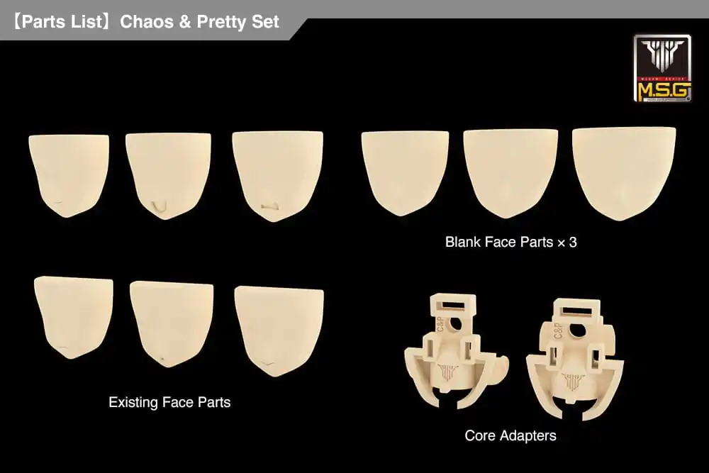Megami Device M.S.G 04 Zubehör Set Face Chaos &amp; Pretty Skin Color C Produktfoto
