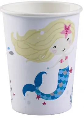 Mermaid Papierbecher 8 Stück 250 ml Produktfoto