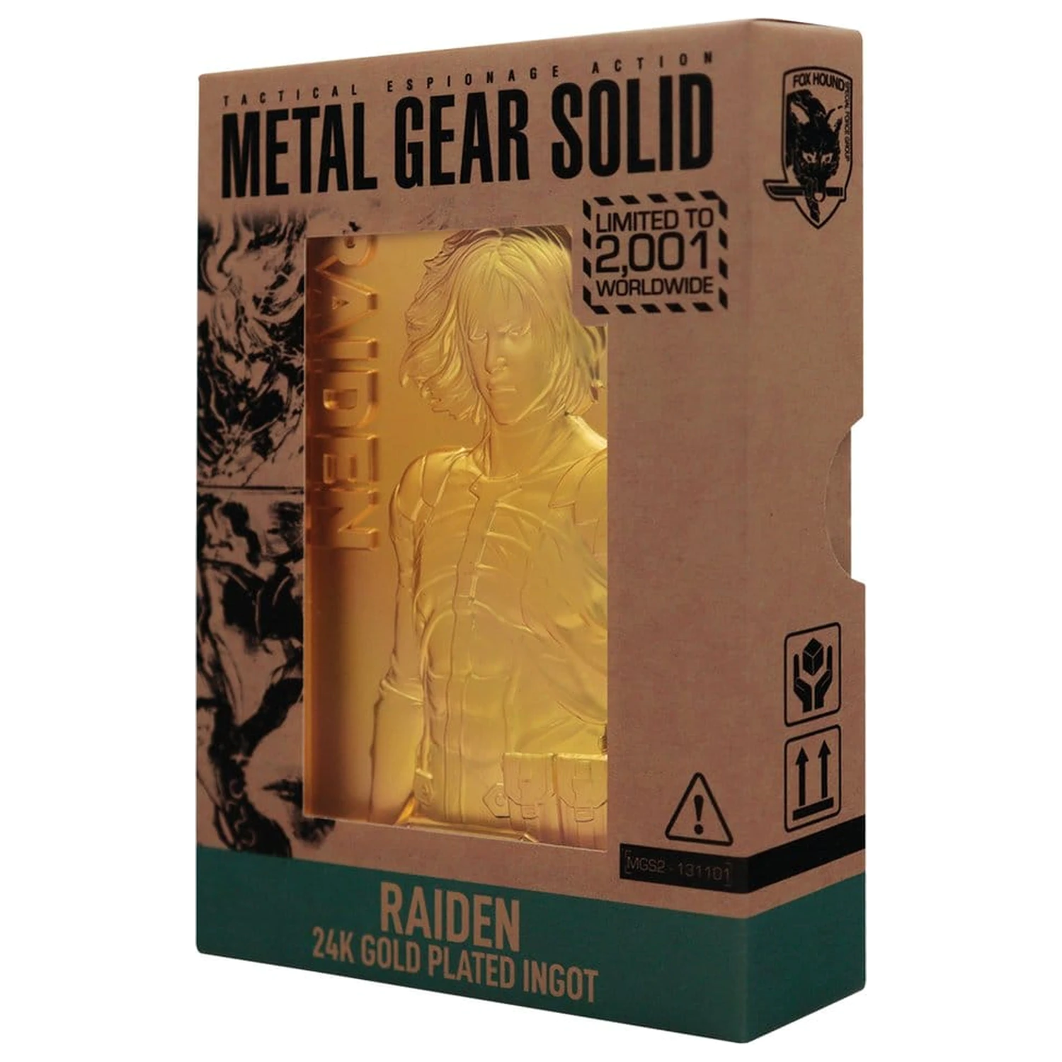 Metal Gear Solid 2 Ingot Raiden 24k vergoldet limitierte Auflage Produktfoto
