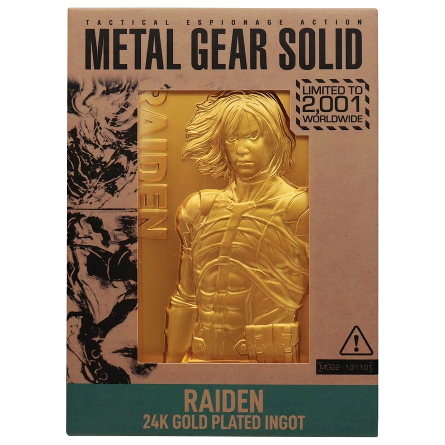 Metal Gear Solid 2 Ingot Raiden 24k vergoldet limitierte Auflage Produktfoto