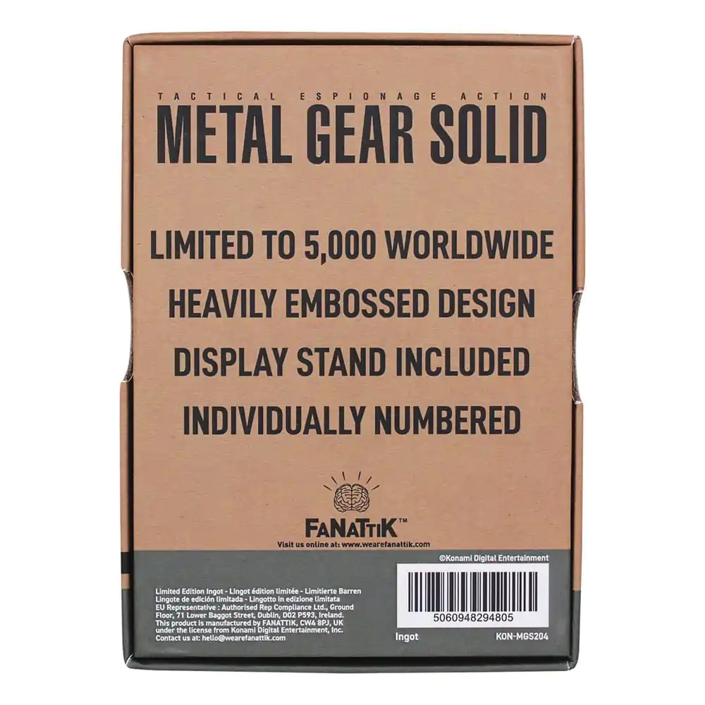 Metal Gear Solid 2 Metallbarren Snake Limited Edition Produktfoto