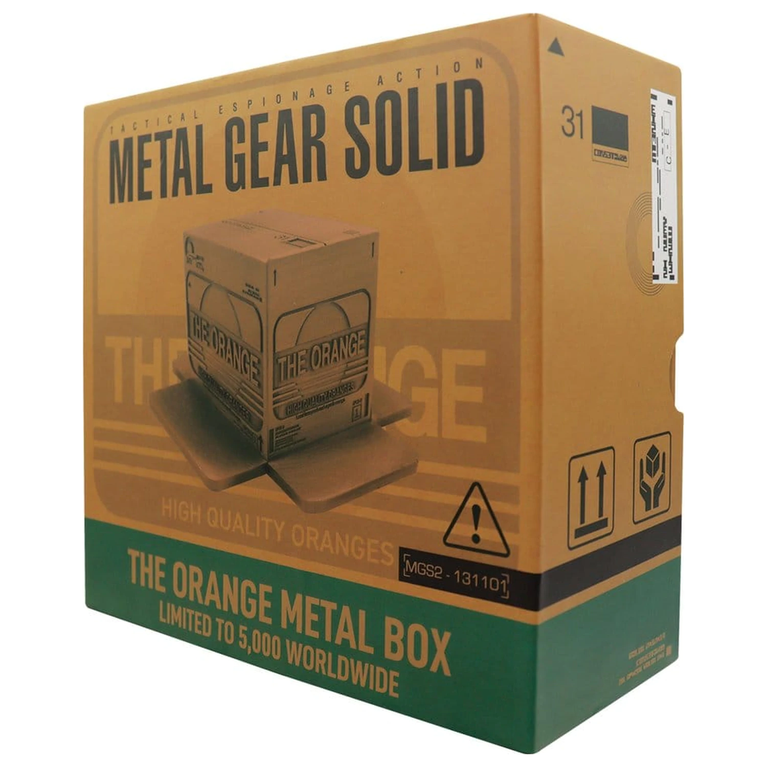 Metal Gear Solid 2 Nachbildung Kartonbox Antikgold Produktfoto