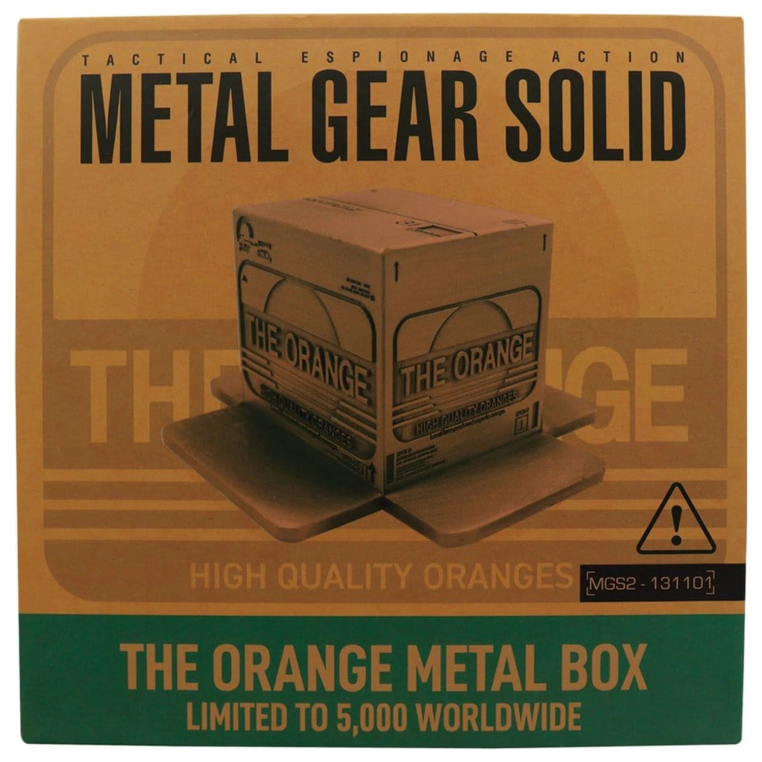 Metal Gear Solid 2 Nachbildung Kartonbox Antikgold Produktfoto