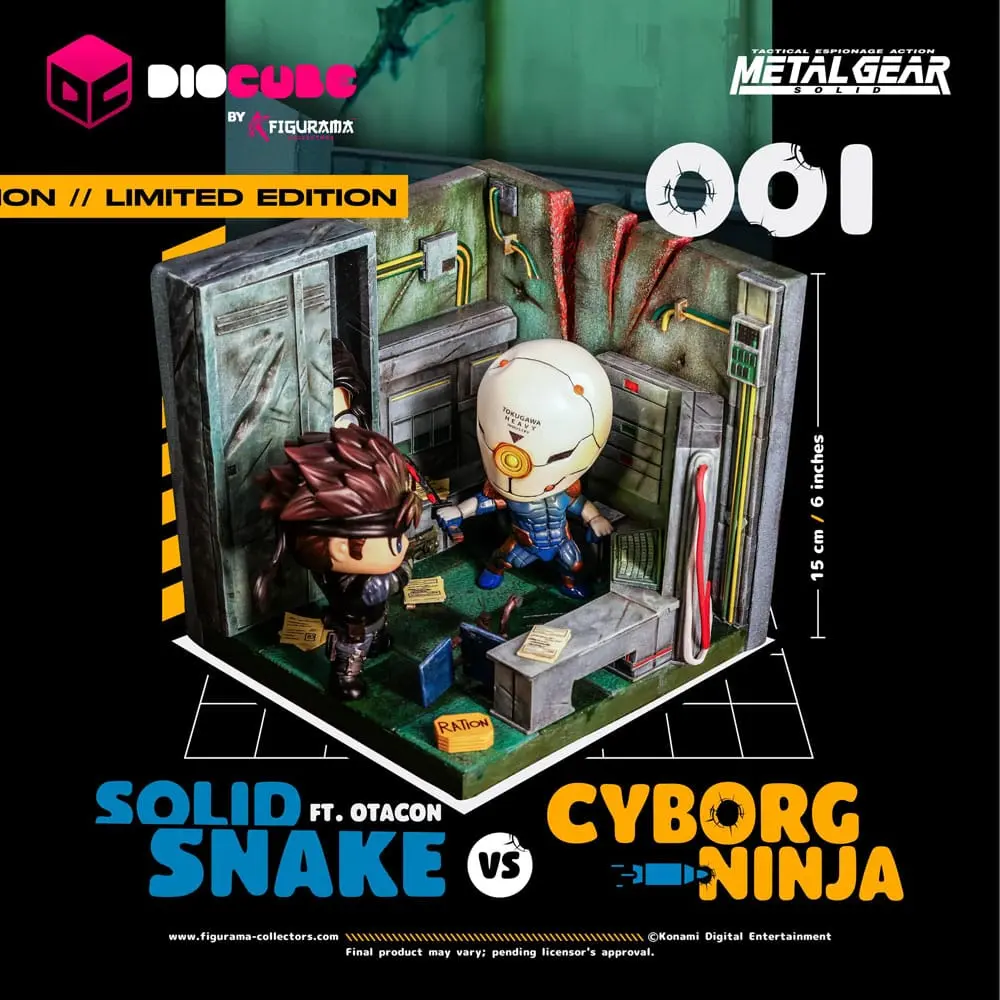 Metal Gear Solid DioCube PVC Diorama Solid Snake Vs Cyborg Ninja Ft Otacon 15 cm termékfotó