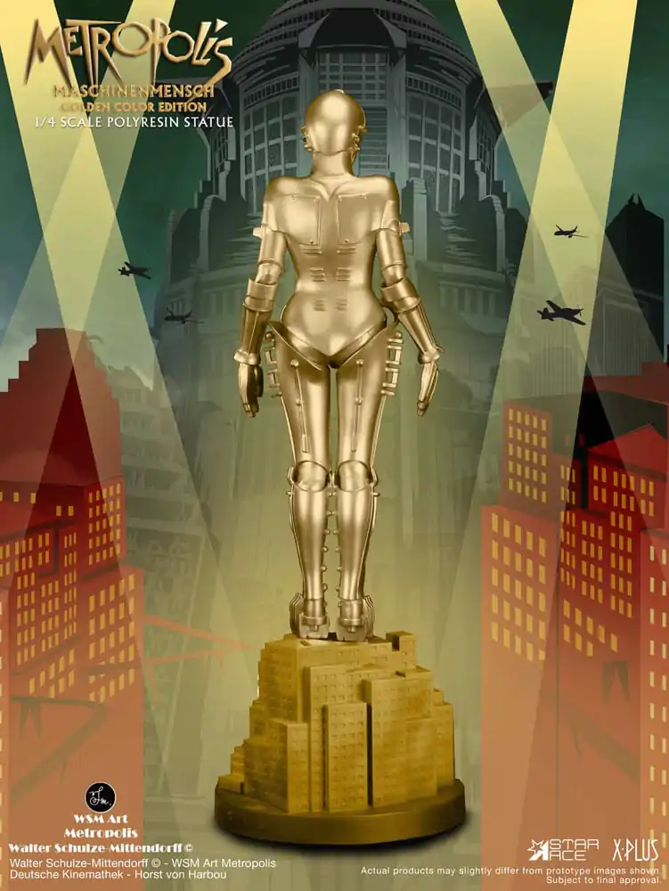 Metropolis Statue 1/4 Maschinenmensch Metallic Gold 40 cm Produktfoto