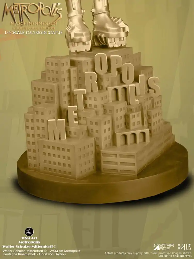 Metropolis Statue 1/4 Maschinenmensch Metallic Gold 40 cm Produktfoto