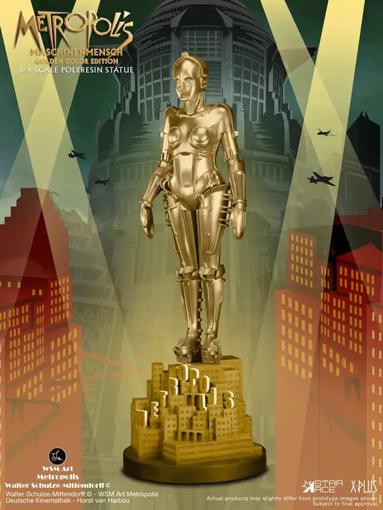 Metropolis Statue 1/4 Maschinenmensch Metallic Gold 40 cm Produktfoto