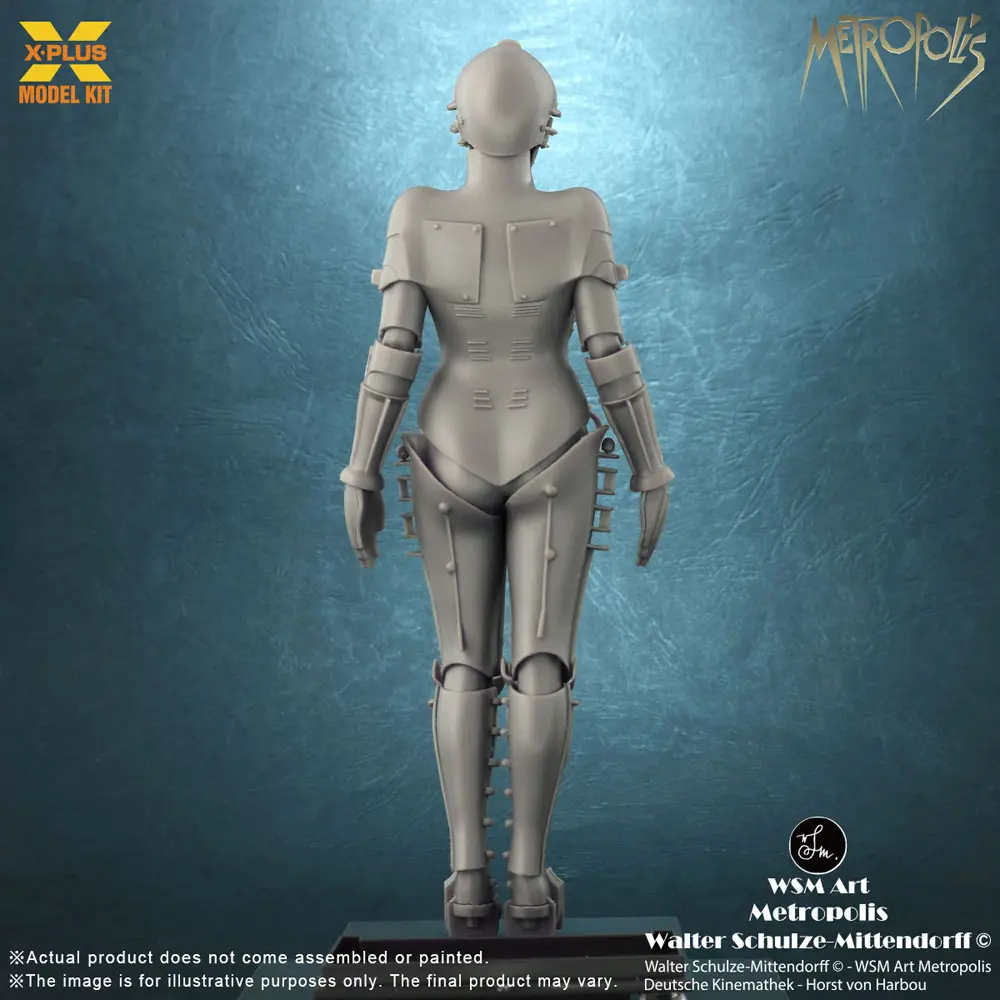 Metropolis Plastikmodellbausatz 1/8 Maschinenmensch Maria Silber Screen Edition 26 cm Produktfoto