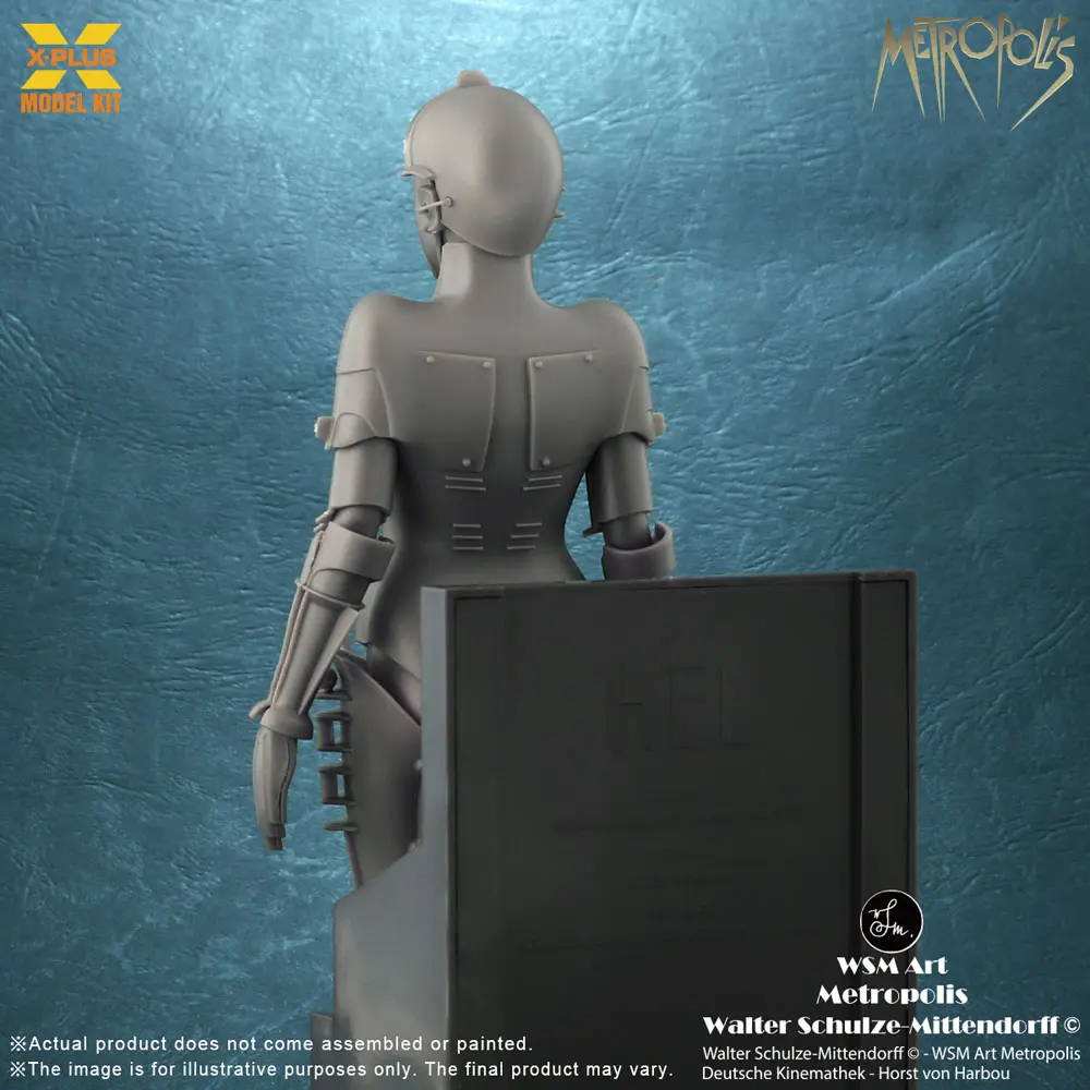 Metropolis Plastikmodellbausatz 1/8 Maschinenmensch Maria Silber Screen Edition 26 cm Produktfoto