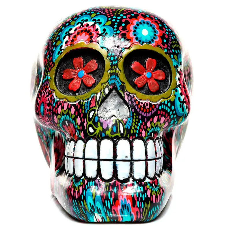 Mexican Decorative Skull Day of the Dead Floral Figur 14cm termékfotó