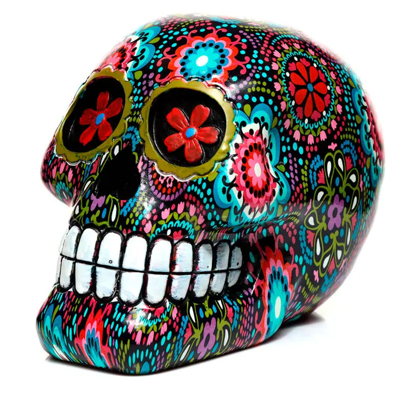 Mexican Decorative Skull Day of the Dead Floral Figur 14cm termékfotó