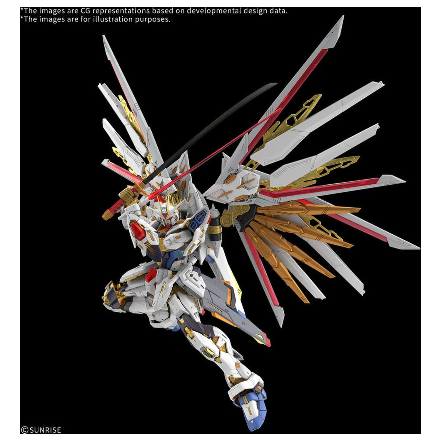 MGEX 1/100 Mighty Strike Freedom Gundam Mobile Suit Gundam SEED Freedom Master Grade Extreme Modellbausatz Produktfoto