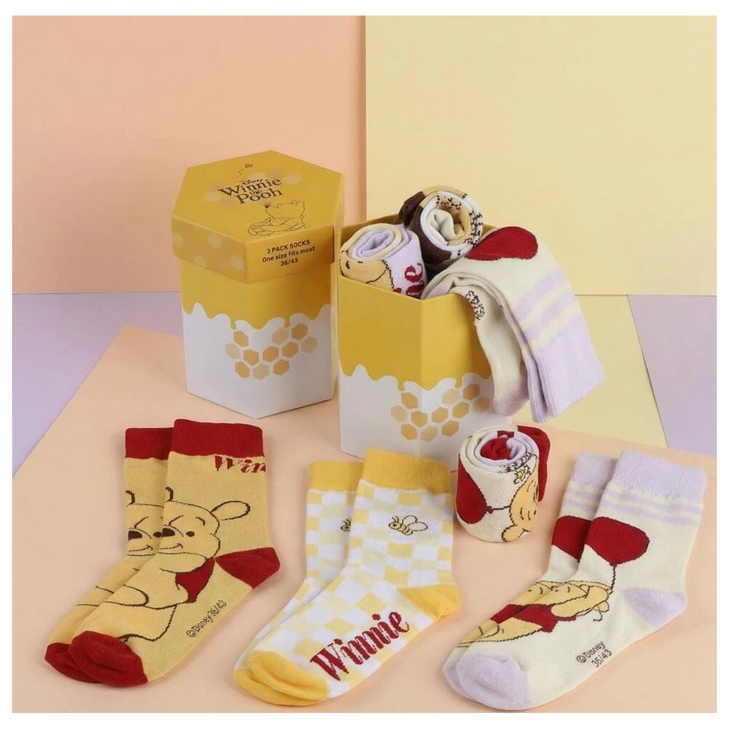 Winnie the Pooh Socken 3er-Pack 36-43 Produktfoto