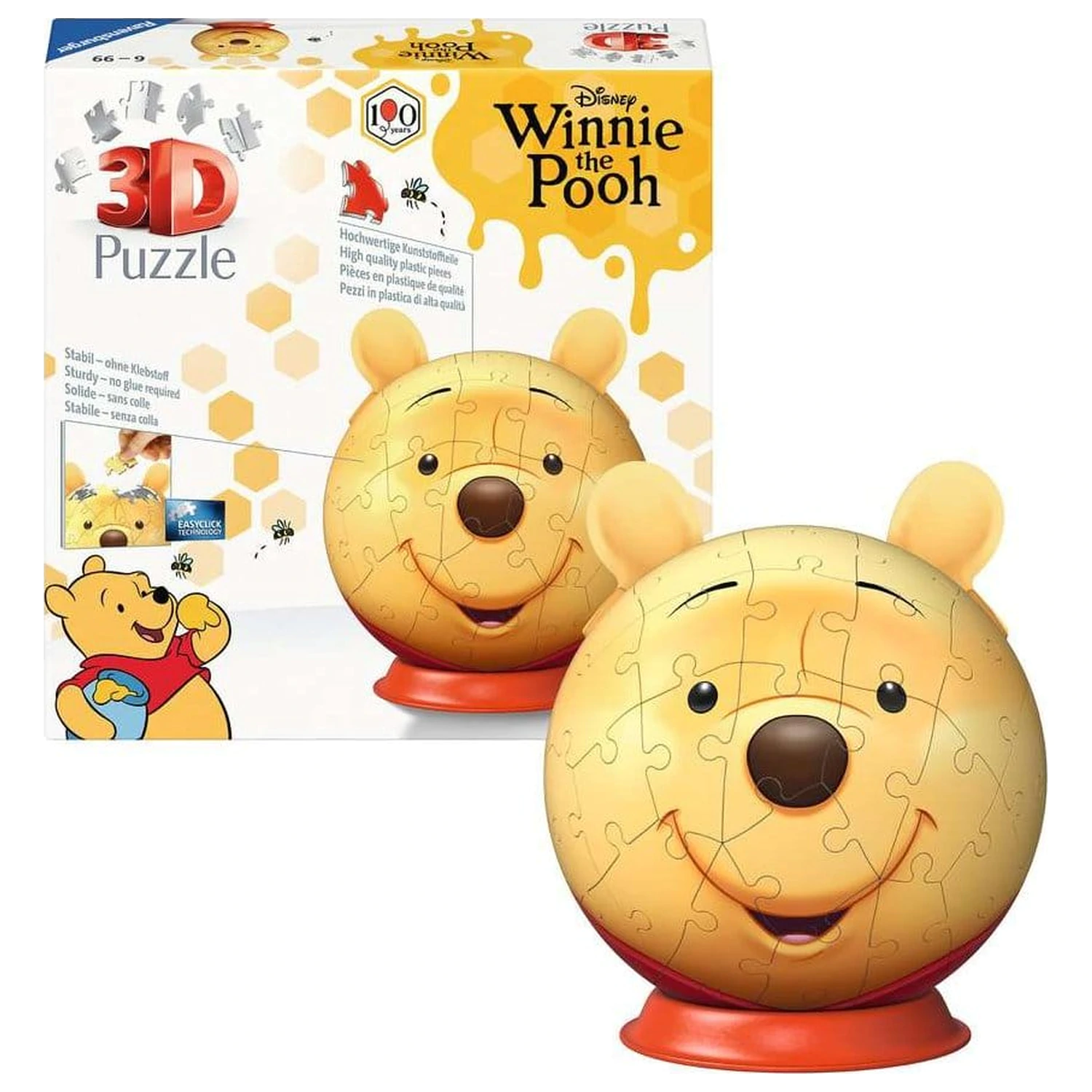 Winnie the Pooh 3D Puzzle Ball mit Ohren (77 Teile) Produktfoto