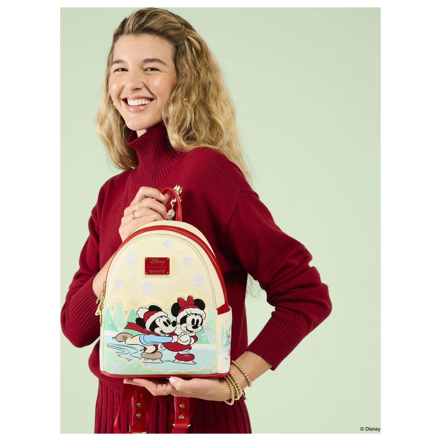 Mickey & Friends by Loungefly Mini Rucksack mit Stirnbandhalter Ice Skating Produktfoto