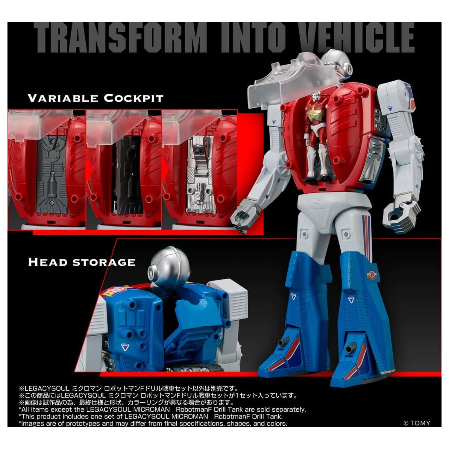 Microman Legacysoul Actionfigur Robotman F Bohrer Panzer Produktfoto