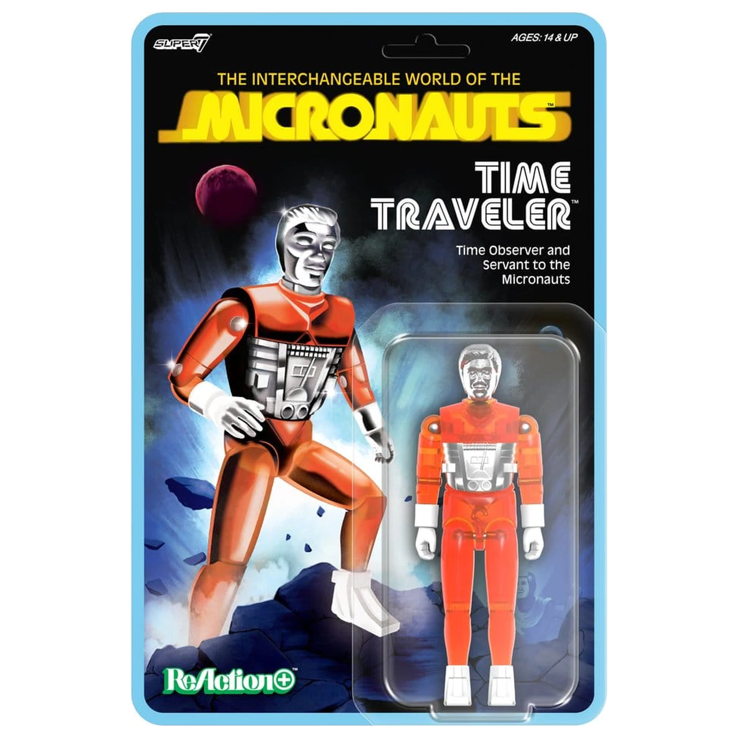Micronauts ReAction+ Actionfigur Welle 04 Time Traveler (durchsichtig orange) Produktfoto